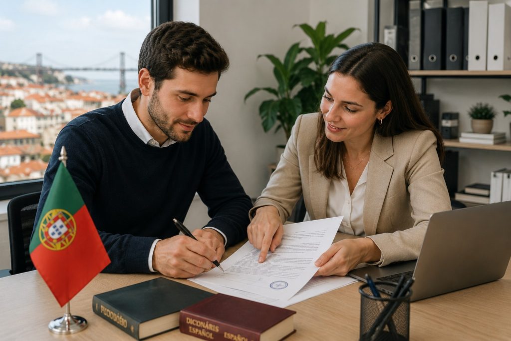 Traducción jurada de documentos españoles para Portugal con asesoramiento profesional y validación documental